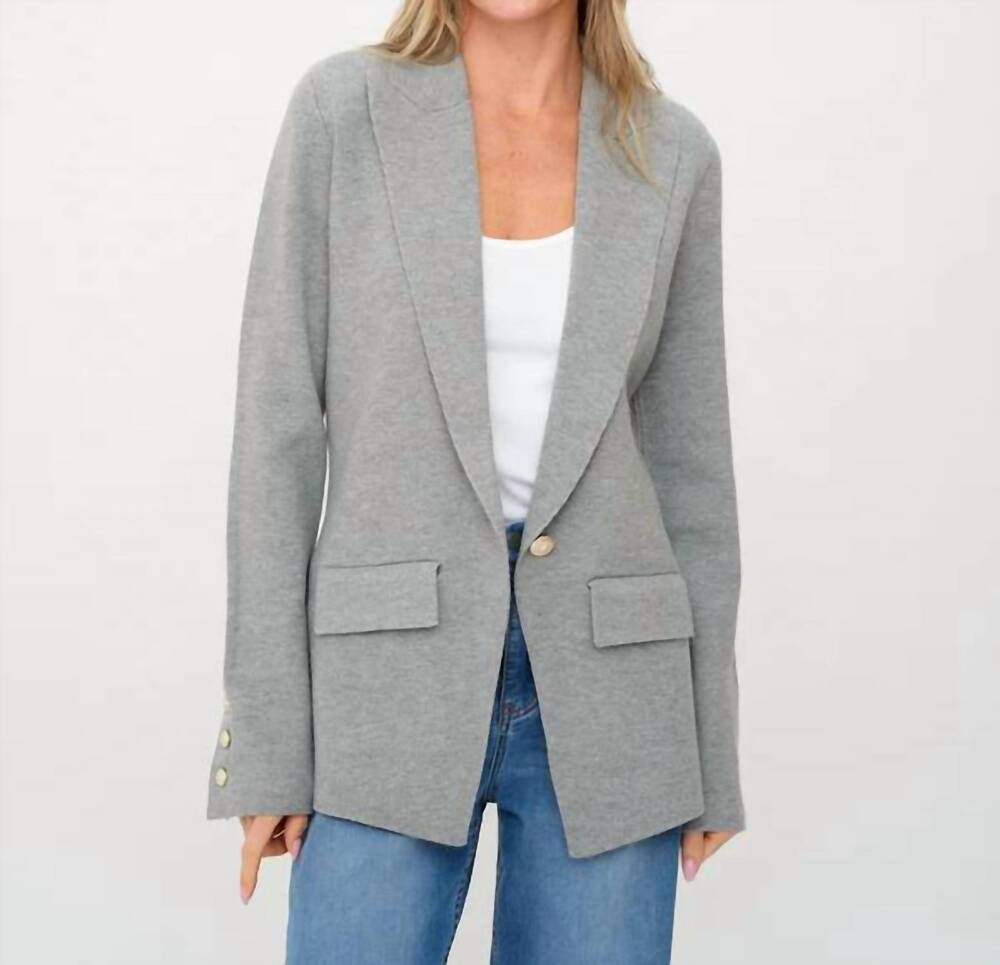 NEW SIX/FIFTY hillary knitted blazer in heather grey